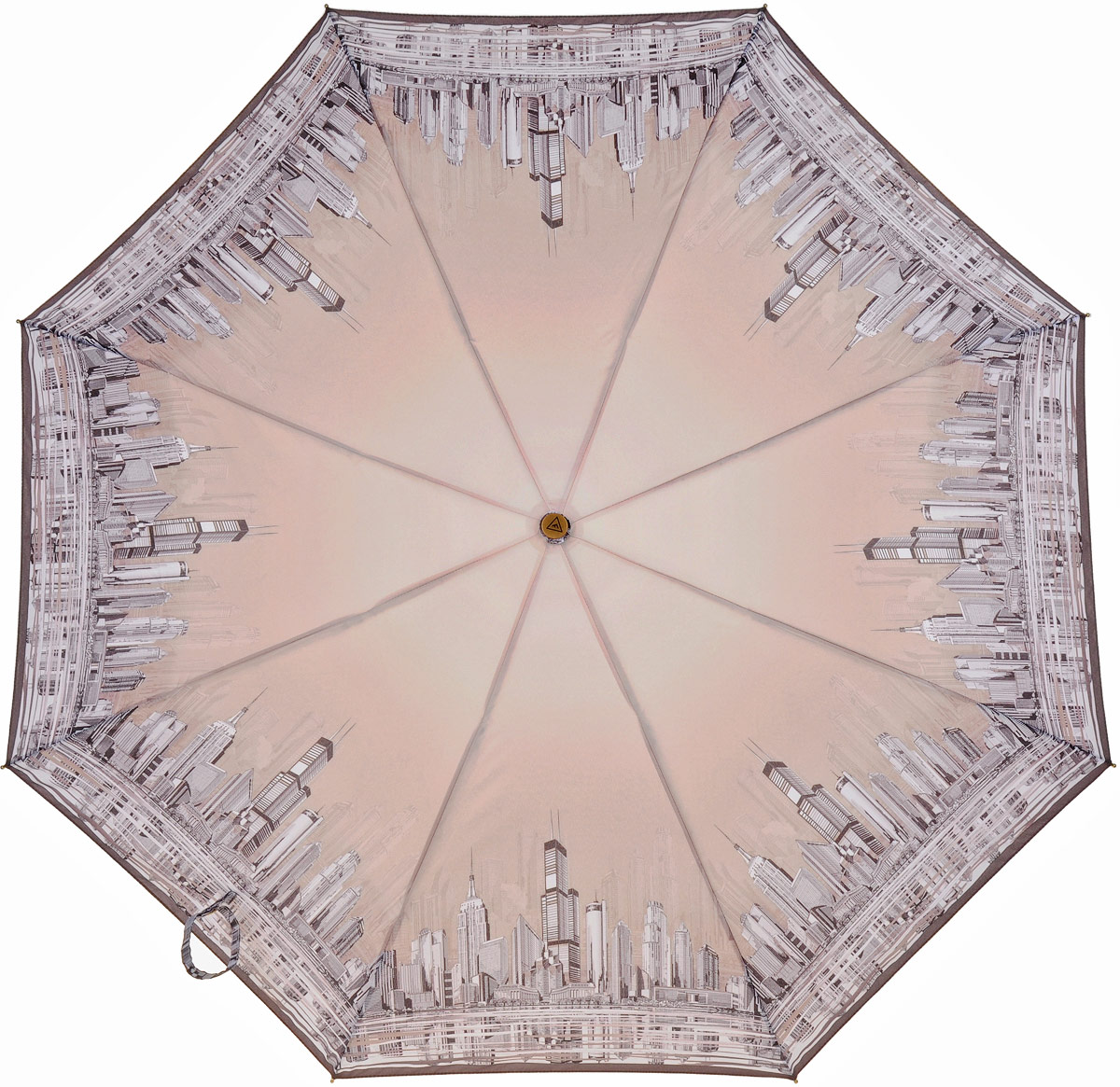 Зонт женский Fabretti, автомат, 3 сложения, цвет: светло-коричневый. L-17106-3