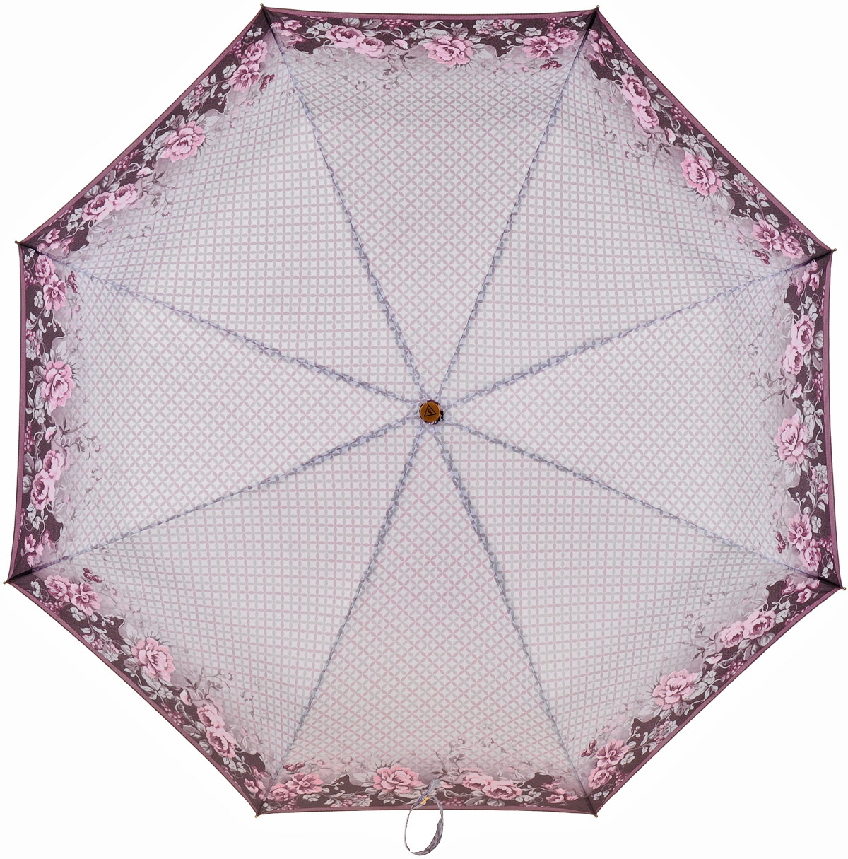 Зонт женский Fabretti, автомат, 3 сложения, цвет: серый, коричневый. L-17106-5