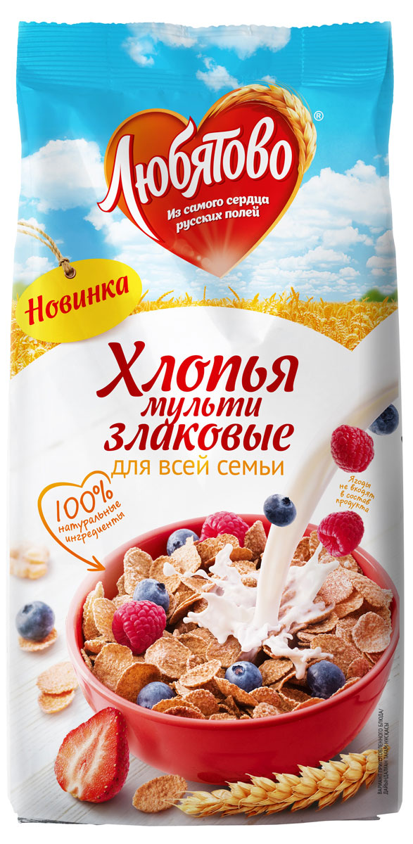 Любятово хлопья мультизлаковые, 250 г4610003252717 Любятово хлопья мультизлаковые, 250 г4610003252717Легкие здоровые продукты для современных людей.
