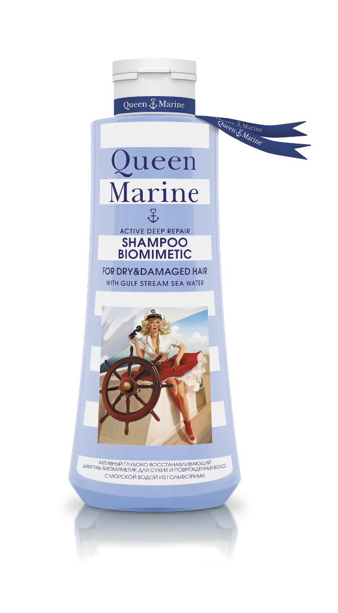 Queen Marine Активный глубоковостанавливающий шампунь-биомиметик для сухих и поврежденных волос с морской водой из гольфстрима, 250 мл4607099640429 Queen Marine Активный глубоковостанавливающий шампунь-биомиметик для сухих и поврежденных волос с морской водой из гольфстрима, 250 мл4607099640429Активный глубоковостанавливающий шампунь-биомиметик для сухих и поврежденных волос с морской водой из гольфстрима:* Обеспечит ультра бережное очищение без спутывания хрупким и пересушенным волосам* Входящий в состав морской коллаген и активный кератин-биомиметик вернут волосам природную эластичность, прочность и гладкость уже с первого применения* Содержит морскую плазму, в составе которой 96 необходимых для оздоровления кожи головы микроэлементов* Для достижения двойного эффекта, необходимо использовать шампунь в паре с одноименным бальзамом* Подходит для ежедневного использования