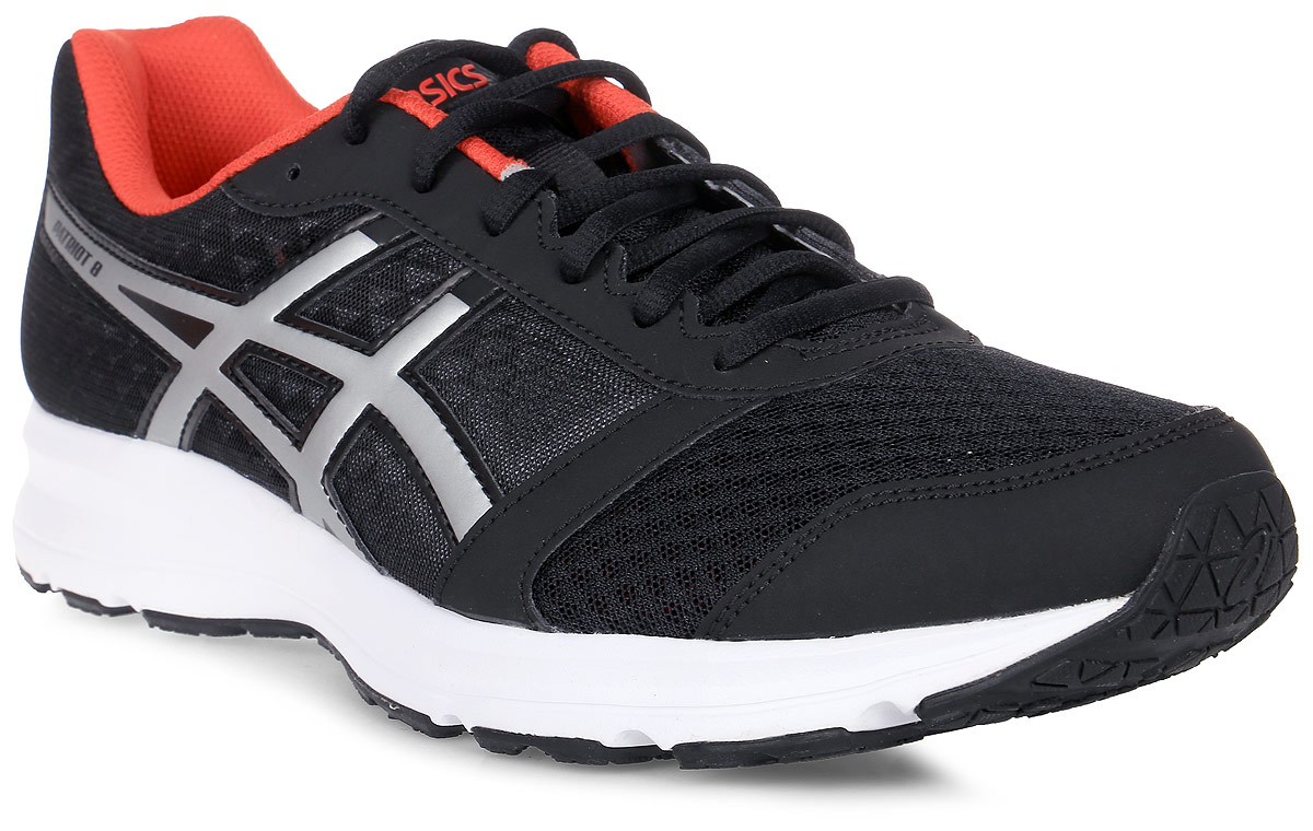 Кроссовки для бега мужские Asics Patriot 8, цвет: черный, серый. T619N-9091. Размер 12H (45,5)T619N-9091 Кроссовки для бега мужские Asics Patriot 8, цвет: черный, серый. T619N-9091. Размер 12H (45,5)T619N-9091Мужские кроссовки Asics Patriot 8 созданы для естественного бега. Модель выполнена в лаконичном дизайне издышащего сетчатого текстиля и имеет вставки из искусственной кожи. Классическая система шнуровки надежнофиксирует обувь на стопе. Задник и язычок декорированы символикой бренда. Эта беговая модель не имеет гелевойамортизации. Амортизация обеспечивается благодаря сжатому материалу стельки EVA, повторяющему формулодыжки и удерживающему пятку на месте. Модель оснащена укрепленной ударопрочной колодкой California.Подошва повышенной износостойкости оснащена протектором.