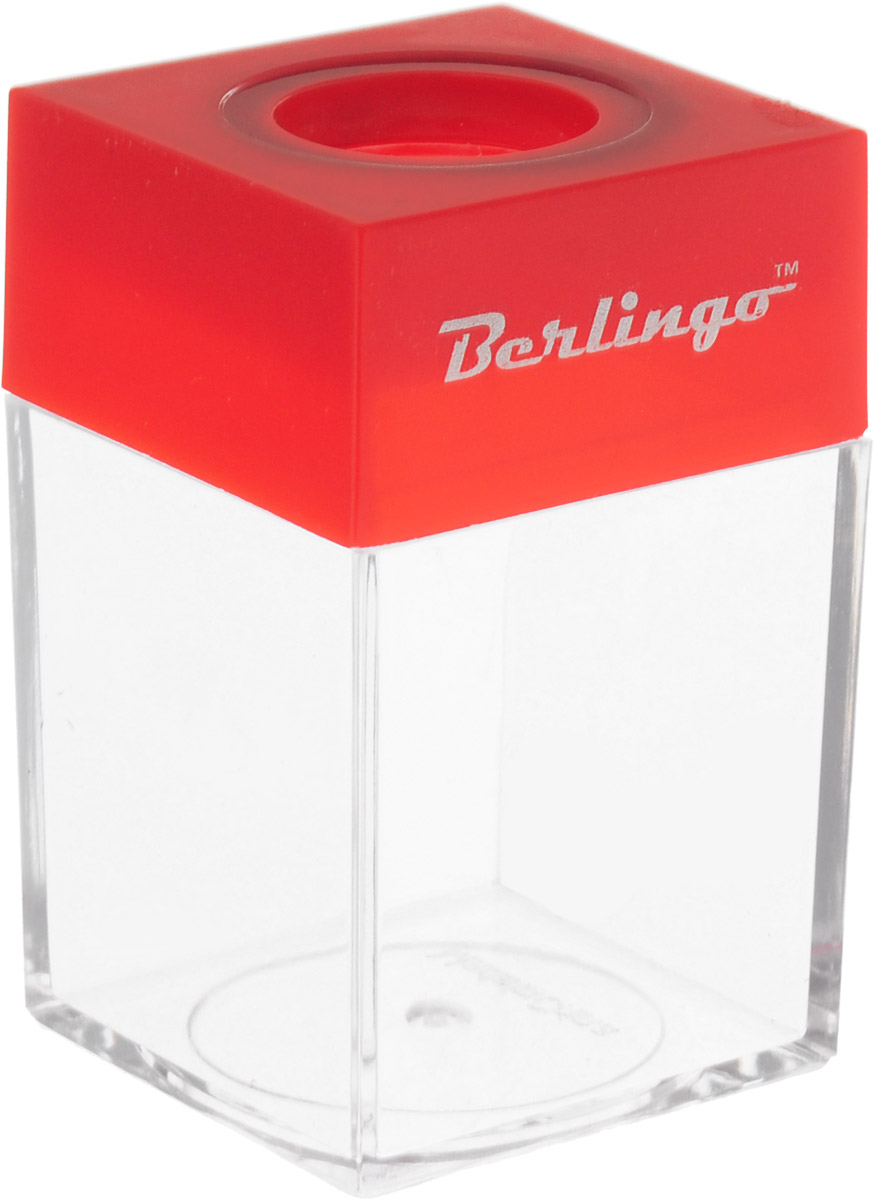 Диспенсер для скрепок "Berlingo", магнитный, цвет: красный