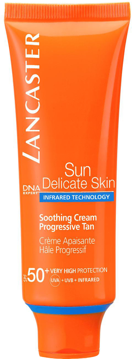 Lancaster Sun Delicate Skin Крем успокаивающий Постепенный загар spf 50+, 50 мл40333121000 Lancaster Sun Delicate Skin Крем успокаивающий Постепенный загар spf 50+, 50 мл40333121000Благодаря более совершенной защите кожа сохраняет свою красоту надолго. Она приобретает постепенный красивый загар и становится увлажненной и шелковистой. Раздраженная кожа успокоена.