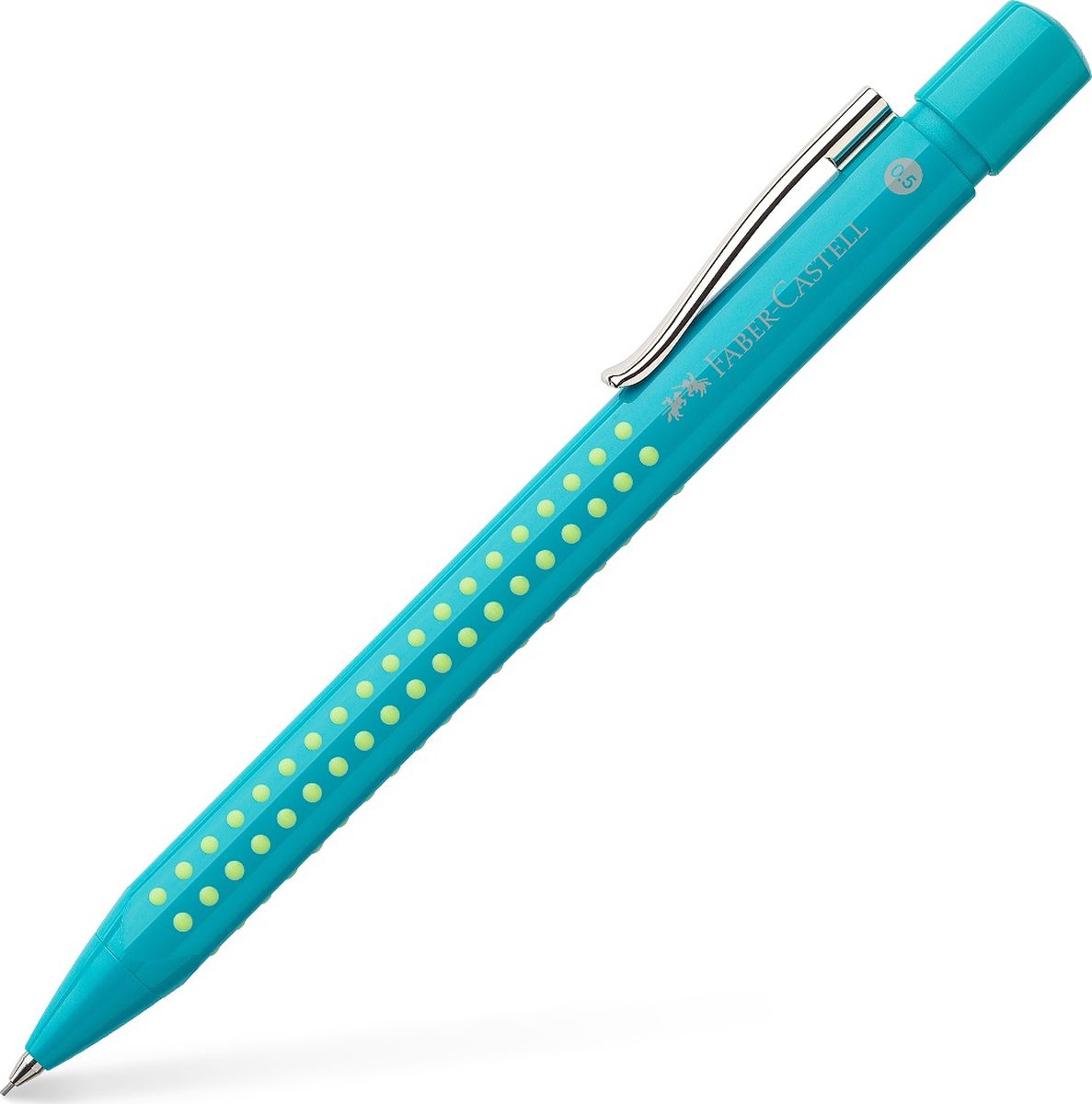 Faber-Castell Карандаш механический Grip 2010 цвет корпуса бирюзовый231003 Faber-Castell Карандаш механический Grip 2010 цвет корпуса бирюзовый231003Набор механических карандашей Faber-Castell Grip 2010 станет незаменимым инструментом для начинающих и профессиональных художников, а также подойдет для повседневных записей. Особенности:запатентованная антискользящая зона захватаGrip с малыми массажными шашечками; эргономичная трехгранная форма; упругий клип, наконечник и выдвижнойколпачок наконечника из металла; система, предотвращающая поломку грифеля; оптимальная толщина грифеля 0,7 мм; качественный, длинный, выдвижной ластик,защищенный колпачком; система автоматической подачи грифеля.
