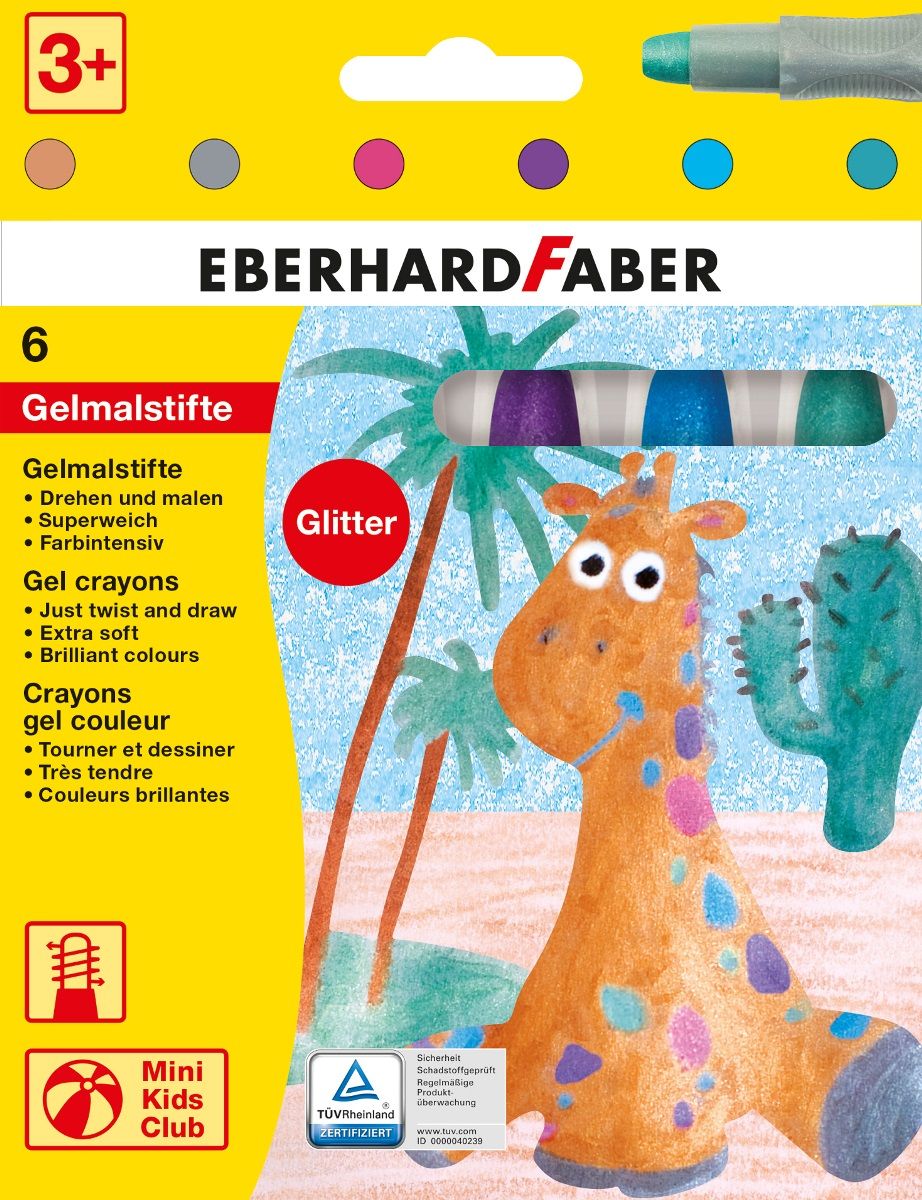 Eberhard Faber Набор гелевых маркеров неоновые 6 цветов529106 Eberhard Faber Набор гелевых маркеров неоновые 6 цветов529106Набор гелевых маркеров Eberhard Faber - уникальный продукт, отличающийся ярким, насыщенным цветом, повышенной мягкостью. Специальный поворотный механизм дозированно подает гелевый мелок, а пластиковый корпус защищает его от поломок.