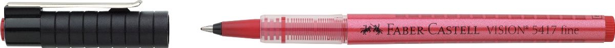Faber-Castell Ручка-роллер Vision 5417 красная541721 Faber-Castell Ручка-роллер Vision 5417 красная541721Шариковая ручка-роллер Faber-Castell Vision 5417 имеет высококачественные, не выцветающие пигментные чернила, соответствующие сертификату DIN ISO 14145/2.Особенности: равномерное письмо благодаря системе плавной дозировки чернил пригоден для письма на документах окошко для проверки уровня чернил шариковый тонкий наконечник 0,4 мм3 цвета чернил