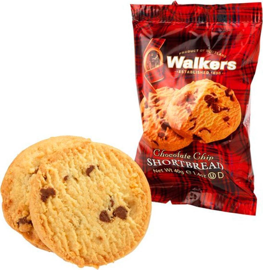 Walkers печенье с шоколадной крошкой в дисплее, 24 шт по 40 гК00532 Walkers печенье с шоколадной крошкой в дисплее, 24 шт по 40 гК00532Печенье с шоколадной крошкой - это идеальная комбинация сливочного вкуса песочного печенья и шоколада. Шоколадная крошка сделана из темного шоколада.Пищевая ценность на 100 г продукта: белки 5,4 г, жиры 25,5 г, углеводы 63 г.