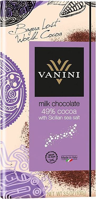 Icam Vanini шоколад с сицилийской солью молочный 49% какао, 100 гК72540 Icam Vanini шоколад с сицилийской солью молочный 49% какао, 100 гК72540Шоколад Ванини с сицилийской солью молочный с содержанием 49% какао - гастрономический шоколад из Италии. Пищевая ценность на 100 г продукта: белки: 10 г., углеводы: 36,1 г., жиры: 46,9 г.