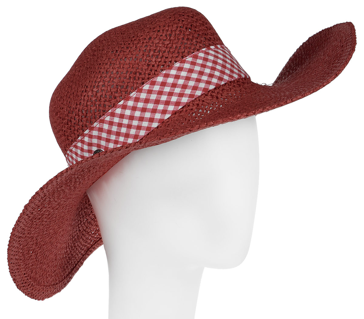 Шляпа женская R.Mountain Clara, цвет: темно-красный, белый. 77-100-18-55. Размер S (55)