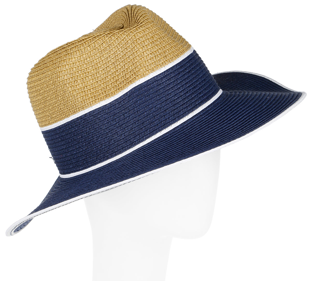 Шляпа женская Fabretti, цвет: бежевый, голубой. G33-3/5. Размер универсальный