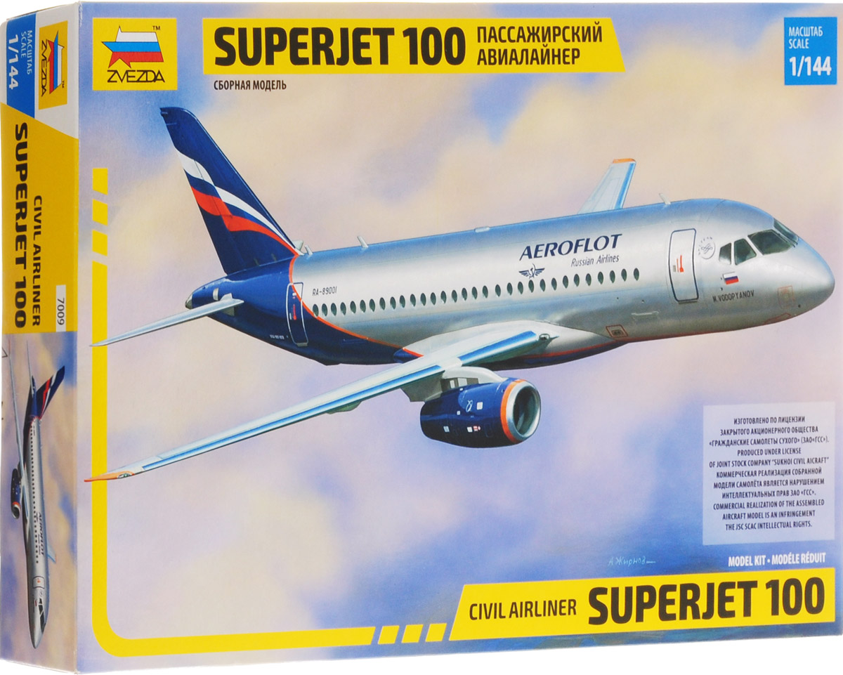 Звезда Сборная модель Пассажирский авиалайнер Superjet 100