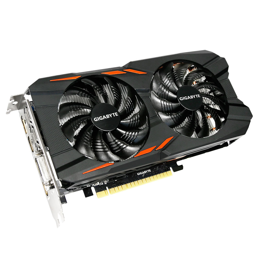 Gigabyte GeForce GTX 1050 Ti Windforce OC 4G 4Gb видеокарта (GV-N105TWF2OC-4GD)GV-N105TWF2OC-4GD Gigabyte GeForce GTX 1050 Ti Windforce OC 4G 4Gb видеокарта (GV-N105TWF2OC-4GD)GV-N105TWF2OC-4GDБудьте готовы к игровым сражениям с Gigabyte GeForce GTX 1050 Ti Windforce OC. Эта видеокарта обеспечивает высокую производительность, добавляя продвинутые игровые технологии (NVIDIA GameWorks) и самую продвинутую игровую экосистему (GeForce Experience).Реализовано с помощью новой архитектуры NVIDIA Pascal, Geforce GTX 1050 Ti - квантовый скачок в эффективности производительности и энергопотребления.Технология NVIDIA GameWorks поддерживает последние требования современных мониторов, включая VR, мониторы с ультра высоким разрешением, также обеспечивает плавный игровой процесс, кинематографический опыт, возможность захвата изображения 360 даже в VR. Откройте для себя новое поколение VR, с низким показателем задержки, наушниками последнего поколения, благодаря технологии NVIDIA VRWorks. VR аудио (звуковые эффекты), реалистичная графика и физика предметов, позволяют вам прочувствовать и услышать каждый момент.Система охлаждения WINDFORCE 2X оснащена двумя вентиляторами 90 мм с уникальным дизайном лопастей, двумя медными композитными теплотрубками, технологией прямого контакта. Все это позволяет получить эффективный уровень теплорассеивания для высокопроизводительной системы с низкой температурой.Воздушный поток оптимизирован с помощью разнонаправленного вращения вентиляторов, которое позволяет уменьшить турбулентность и эффективно отводить тепло. Воздушный поток эффективно отводится от радиатора с помощью вентиляторов, лопасти которых имеют специальные насечки и форму. Система охлаждения WINDFORCE 3X, состоящая из трех медных композитных трубок, которые напрямую отводят тепло от GPU, специальной архитектуры пластинок радиатора, уникального дизайна лопастей вентилятора. Благодаря этим характеристикам удается достичь высокого уровня отвода тепла, при высоких нагрузках и низкой температуре.Используется полу-пассивный режим работы, вентиляторы останавливают свою работу, если температура чипа невысокая, или нет достаточной нагрузки. На торце видеокарты расположен индикатор работы вентилятора.Композитные медные трубки сочетают в себе два важных аспекта теплопереноса и способности забирать тепло из зоны прямого контакта. Таким образом повышается эффективность охлаждения на 29%. Медные трубки имеют прямую зону соприкосновения с графическим процессором.Металлическая задняя пластина усиливает конструкцию видеокарты, защищает элементную базу от внешнего механического воздействия и повреждений.Одним простым действием в программном обеспечении XTREME Engine, игроки могут легко настроить карту таким образом, чтобы удовлетворить различные игровые требования без специальных знаний.При производстве карты используются дроссели и конденсаторы высокого качества, благодаря этому факту графическая карта обеспечивает выдающуюся производительность и долговечность системы.