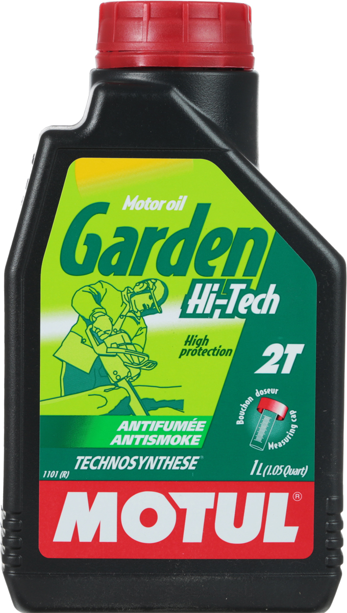 Масло моторное Motul Garden 2T Hi-Tech, 1 л. 106608106608 Масло моторное Motul Garden 2T Hi-Tech, 1 л. 106608106608Масло для 2-х тактных двигателей сельскохозяйственной техники. Пониженная дымность выхлопа. Technosynthese.Специально разработано для 2-х тактных двигателей сельскохозяйственной техники. Совместимо с этилированным и неэтилированным топливом. Мотокультиваторы, раскряжевочные пилы, газонокосилки, мотокосилки. MOTUL Garden 2T Hi-Tech превосходит требования категории ISO-L-EGD, JASO FC и API ТС, благодаря чему это масло наиболее рекомендовано к использованию в очень требовательных двигателях (пилы), работающих в высоких режимах вращения, при интенсивном использовании. API Стандарты: API TCJASO Стандарты: JASO FC / FDОдобрения: ISO-L-EGD