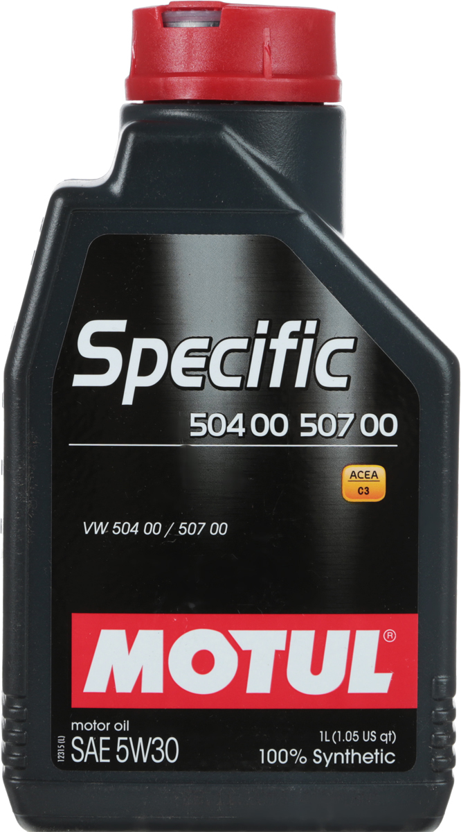 Масло моторное Motul Specific 504 00-507 00 VW, синтетическое, 5W-30, 1 л106374 Масло моторное Motul Specific 504 00-507 00 VW, синтетическое, 5W-30, 1 л106374Моторное масло для бензиновых и дизельных двигателей Volkswagen. 100% синтетическое. Специально разработано для новых автомобилей группы VAG (VW, Audi, Skoda, Seat), оснащенных двигателями, соответствующими требованиям нормы Евро IV и Евро V (сниженное содержание серы, фосфора, сулфатированной золы). Motul Specific 504.00 - 507.00 5W30 может использоваться во всех двигателях, требующих использования масла, соответствующего нормам VW, предшествующих 502 00, 505 00, 505 01, 503 00, 503 01, 506 00, 506 01. Интервалы замены масла остаются фиксированными (15 000 км) для всех автомобилей, в которых предусмотрено использование масла отвечающего требованиям норм VW 502 00, 505 00, 505 01 в том числе и для автомобилей, в которых используется Motul Specific 504.00 - 507.00 5W-30. При возникновении сомнений в правильности выбора моторного масла ознакомьтесь с руководством пользователя. Внимание: Для Touareg R5 и V10 TDI, выпущенных с мая 2003 по май 2007 использовать только Motul Specific 506.01 - 506.00 - 503 00 0W-30.