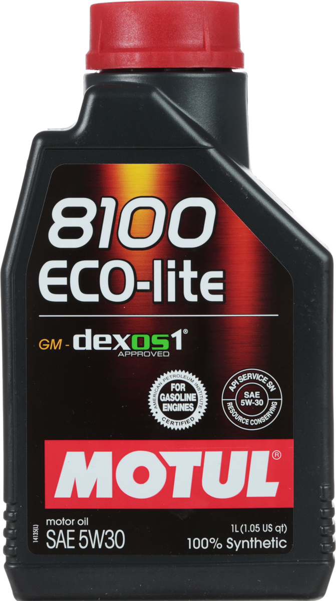 Масло моторное Motul 8100 Eco-Lite, синтетическое, 5W-30, 1 л107250 Масло моторное Motul 8100 Eco-Lite, синтетическое, 5W-30, 1 л107250100% синтетическое энергосберегающее моторное масло для современных бензиновых двигателей Honda, Subaru и Toyota, а так же других азиатских производителей, требующих масло класса вязкости 30. API Стандарты: API SERVICES SN; ILSAC GF-5Одобрения: GM-dexos1