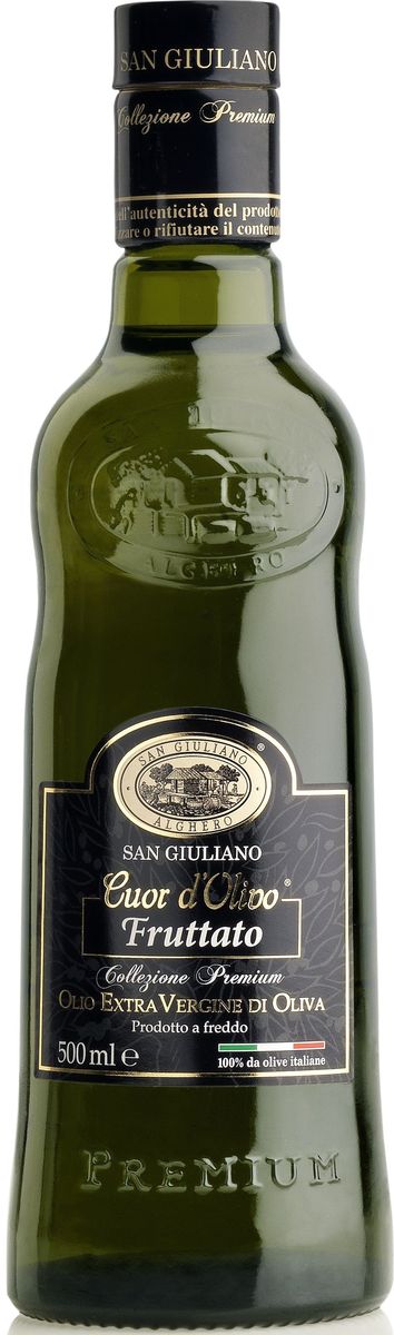 San Giuliano Fruttato Extra Vergine масло оливковое нерафинированное, 500 млМС-00006505 San Giuliano Fruttato Extra Vergine масло оливковое нерафинированное, 500 млМС-00006505Изысканное оливковое масло для самых требовательных гурманов, несколько раз было отмеченопремиями среди лучших масел Италии и мира. Ранний сбор оливок наделяет это маслоизысканным золотисто-желтым цветом и ярко-выраженными плодовыми нотами во вкусе. Онобогато полифенолами и имеет насыщенный вкус с нотами артишока, свежескошенной травы,длительное пикантное послевкусие с приятной горчинкой. Рекомендуется как заправка к овощнымсалатам и салатам с морепродуктами, овощам на пару, овощным супам, жареному красному мясу.Изготовлено из оливок Бозана, Франтойо, Коратина.