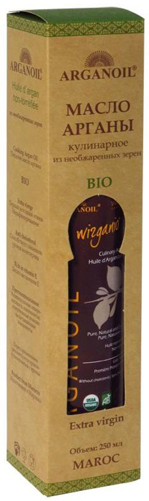 ArganOil масло арганы из необжаренных зерен, 250 мл0120710 ArganOil масло арганы из необжаренных зерен, 250 мл0120710BIO продукт высокого качества используется в завершении процесса приготовления пищи для придания аромата блюдам на пару или салатам. Несколько капель масла, добавленных в блюдо, придадут ему особый вкус.Уникальные свойства масла Арганы объясняются его химическим составом: масло на 80% состоит из ненасыщенных жирных кислот, включая около 35% олиго-линолиевых кислот, которые не вырабатываются в организме человека и могут быть получены только извне. Наличие этих кислот в организме препятствуют старению клеток кожи и снижают риск сердечно-сосудистых заболеваний. Масло содержит витамин А и большое количество витамина Е. Масло Арганы богато натуральными антиоксидантами – полифенолами и токоферолами, которые выводят из организма токсины и шлаки. Обладает противовоспалительным эффектом, защищает клетки человеческого организма от разрушения под воздействием вредных свободных радикалов.