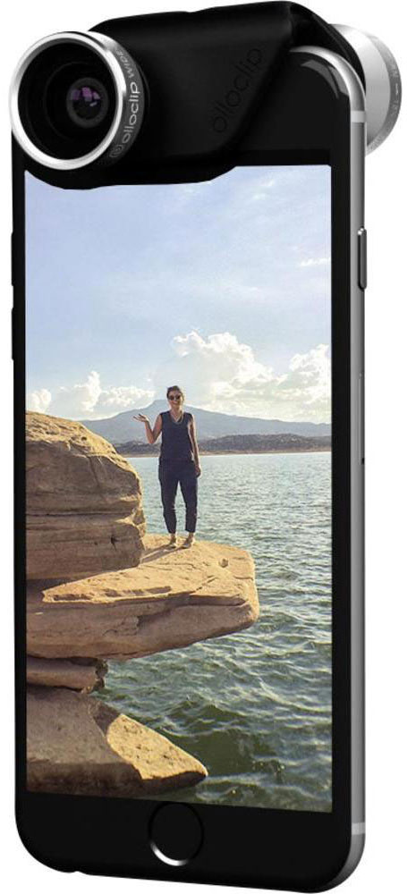 Olloclip 4-in-1 объектив для iPhone 6/6 PlusOCEU-IPH6-FW2M-SB Olloclip 4-in-1 объектив для iPhone 6/6 PlusOCEU-IPH6-FW2M-SBФотообъектив Olloclip 4-in-1 - идеальный аксессуар, который раскроет все ваши творческие возможности. Это карманное устройство объединяет 4 передовых объектива: рыбий глаз, широкоугольный объектив и макрообъективы 10x и 15x. Рыбий глаз и широкоугольный объектив предлагают большее поле обзора, которое идеально подходит для съемки панорамных пейзажей или групповых селфи.В комплекте прилагаются три яркие подвески для хранения - благодаря им идеальная камера будет всегда под рукой.