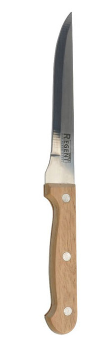 Универсальный нож "Linea Retro" изготовлен из высококачественной нержавеющей стали. Оригинальная и практичная рукоятка выполнена из натурального дерева гевея. Рукоятка не скользит в руках и делает резку удобной и безопасной. Этот нож идеально шинкует, нарезает и измельчает продукты и займет достойное место среди аксессуаров на вашей кухне. Не рекомендуется мыть в посудомоечной машине, после мытья нож необходимо вытереть насухо мягкой тканью.Разделочный нож "Linea Retro" это:острое лезвие ножа с ровной поверхностью и выверенным углом заточки,  специальная закалка металла для повышения прочности,  минимальные усилия при резке,  нож не впитывает запахи и не оставляет запаха на продуктах,  экологически чистые материалы изготовления,  легкость и простота в эксплуатации и уходе. Характеристики: Материал: нержавеющая сталь, дерево. Длина ножа: 26,5 см. Длина лезвия: 15 см. Размер упаковки: 35,5 см х 7 см х 2 см. Производитель:  Италия. Артикул: 93-WH1-4.1.