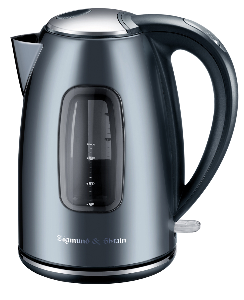Zigmund & Shtain KE-27SP, Grey чайник электрическийKE-27SP Grey Zigmund & Shtain KE-27SP, Grey чайник электрическийKE-27SP GreyЭлектрический чайник Zigmund & Shtain KE-27SP выполнен из высококачественной нержавеющей стали, покрытие корпуса - жемчужный металлик. Скрытый нагревательный элемент из нержавеющей стали обеспечивает быстрое закипание и долговечность. Двусторонняя шкала уровня воды помогает контролировать максимальное заполнение, текущий уровень и минимальный остаток. Кнопка открытия крышки находится на ручке. Электрический чайник имеет один из лучших контроллеров - Otter. Отключение происходит при снятии чайника с базы и при недостаточном количестве воды. Также чайник имеет внутреннюю диодную подсветку воды.