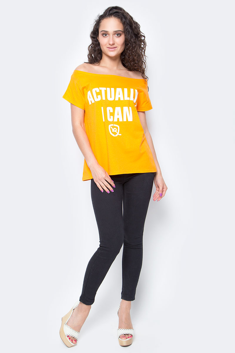 Футболка женская Rocawear, цвет: оранжевый. R021757. Размер L (48)R021757 Футболка женская Rocawear, цвет: оранжевый. R021757. Размер L (48)R021757Женская футболка Rocawear на одно плечо - тренд последних нескольких сезонов. Небрежное спадание и оголенное плечо добавляют пикантности, привлекательности и в то же время не опошляют образ. Также сочетание сексуальной нотки с удобным повседневным кроем делает внешний вид индивидуальным и оригинальным. Спереди украшена принтом с надписью Actually, I Can.
