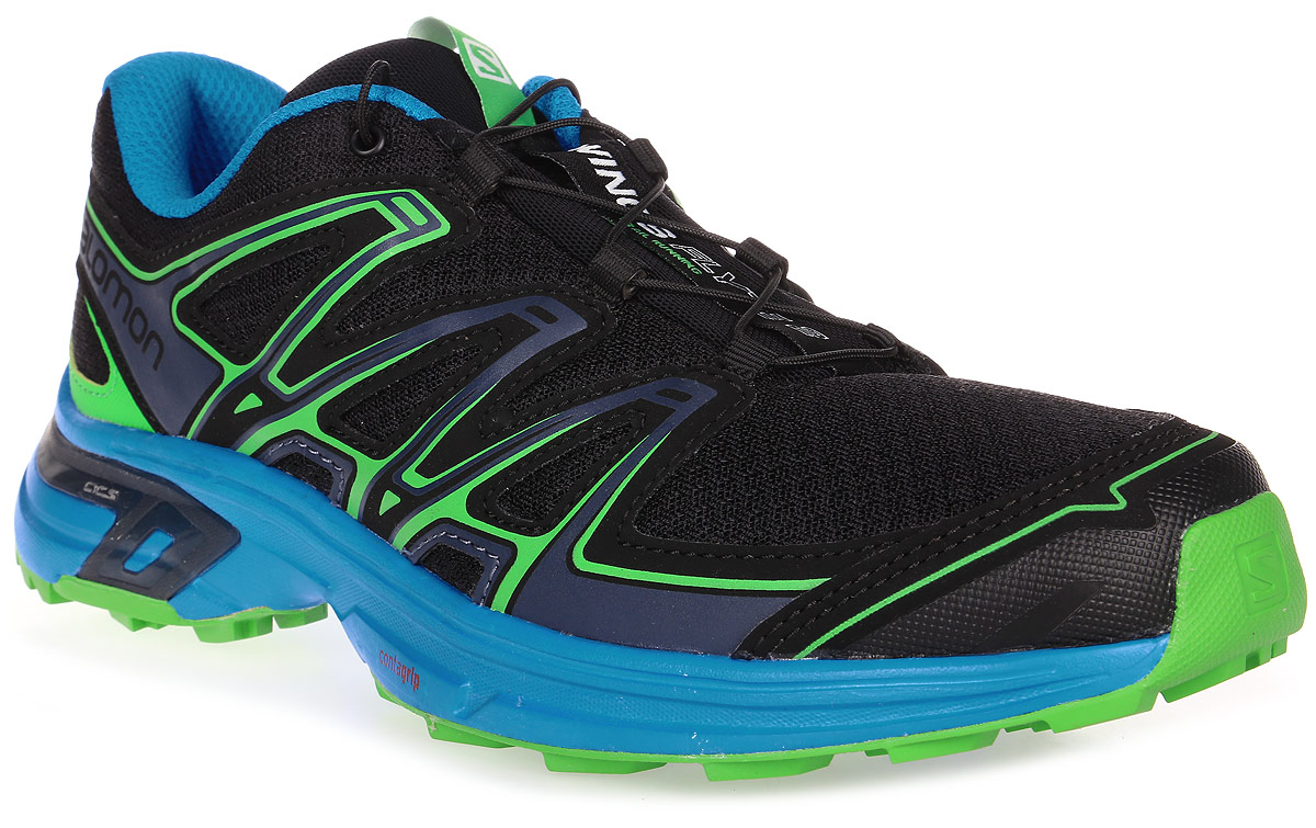 Кроссовки для бега мужские Salomon Wings Flyte 2, цвет: черный. L39471500. Размер 7,5 (40)L39471500 Кроссовки для бега мужские Salomon Wings Flyte 2, цвет: черный. L39471500. Размер 7,5 (40)L39471500Легкие кроссовки Wings Flyte 2 от Salomon созданы для уверенного бега по пересеченной местности. Модель выполнена из эластичной сетчатой ткани 3D Stretch Air Mesh со вставками из синтетической кожи. На мыске предусмотрена защитная резиновая накладка. Конструкция верха Sensifit обеспечивает надежный обхват ноги.Подкладка выполнена из мягкого текстиля. Стелька OrthoLite, выполненная из EVA пластика, улучшает амортизацию. Кроссовки оснащены системой быстрой шнуровки Quicklace, а также кармашком для шнурков.Облегченная система шасси Agile Chassis System Lite гарантирует максимальный комфорт и поддержку стопы. Подошва Contagrip отвечает за надежное сцепление с поверхностью и не оставляет следов.В таких кроссовках ваши тренировки станут еще эффективнее. Они подчеркнут ваш стиль и индивидуальность.