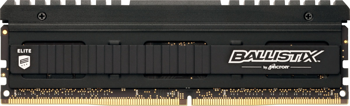 Crucial Ballistix Elite DDR4 8Gb 2666 МГц модуль оперативной памяти (BLE8G4D26AFEA)BLE8G4D26AFEA Crucial Ballistix Elite DDR4 8Gb 2666 МГц модуль оперативной памяти (BLE8G4D26AFEA)BLE8G4D26AFEAМодуль оперативной памяти Crucial Ballistix Elite типа DDR4 обеспечивает увеличенную рабочую частоту (по сравнению с предыдущем поколением) при сниженном тепловыделении и экономном энергопотреблении. Благодаря низкому напряжению (1,2 В), снижается потребление энергии, что обеспечивает отсутствие нагрева и бесшумную работу ПК. Теплоотвод выполнен из чистого алюминия, что ускоряет рассеяние тепла.Объем памяти в 8 ГБ позволит свободно работать со стандартными, офисными и профессиональными ресурсоемкими программами, а также современными требовательными играми. Работа осуществляется при тактовой частоте 2666 МГц и пропускной способности, достигающей до 21300 Мб/с, что гарантирует качественную синхронизацию и быструю передачу данных, а также возможность выполнения множества действий в единицу времени. Параметры тайминга 16-17-17 гарантируют быструю работу системы. Имеется поддержка XMP 2.0 для удобного разгона в автоматическом режиме.