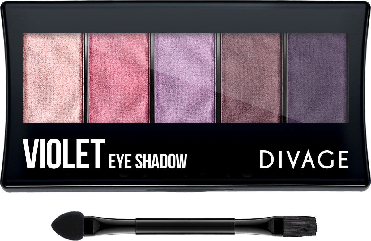 Divage Палетка Теней Для Век Palettes Eye Shadow, VioletUshasViol Divage Палетка Теней Для Век Palettes Eye Shadow, VioletUshasViolПалетки для теней являются одним из самых универсальных инструментов для создания макияжа. Понимая это, DIVAGE приготовил для тебя новую коллекцию палеток для теней. В коллекцию вошли 4 палетки – NATURAL, BASICS, VIOLET и CRYSTAL. Каждая палетка включает 5 оттенков, отлично сочетающихся между собой и удобную двухстороннюю кисть-аппликатор. В состав палетки VIOLET вошли тени матовых и сатиновых текстур в сиреневой гамме. Они легко накладываются и растушевываются, что позволяет создавать различные образы, от повседневного до вечернего. Оттенки подобраны таким образом, чтобы каждая девушка могла найти палетку, идеально подходящую именно для нее. Имея в косметичке такую палетку, ты можешь экспериментировать с образами каждый день!