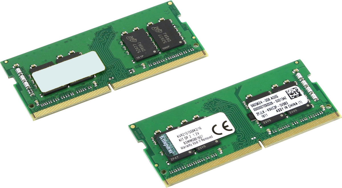 Kingston ValueRAM SO-DIMM DDR4 2x8GB 2133МГц модуль оперативной памяти (KVR21S15S8K2/16)KVR21S15S8K2/16 Kingston ValueRAM SO-DIMM DDR4 2x8GB 2133МГц модуль оперативной памяти (KVR21S15S8K2/16)KVR21S15S8K2/16Модуль оперативной памяти для ноутбуков Kingston ValueRAM обеспечивает увеличенную рабочую частоту при сниженном тепловыделении и экономном энергопотреблении. Напряжение питания при работе составляет 1,2 В. При производстве оперативной памяти использовались только передовые технологи, с использованием качественных и прочных материалов, которые после установки позволят работать быстро, плавно, без зависаний. Мощная начинка способна работать с частотой 2133 МГц, а пропускная способность достигает 17000 Мб/с. Такие характеристики, которые смогут удовлетворить потребности большинства пользователей.