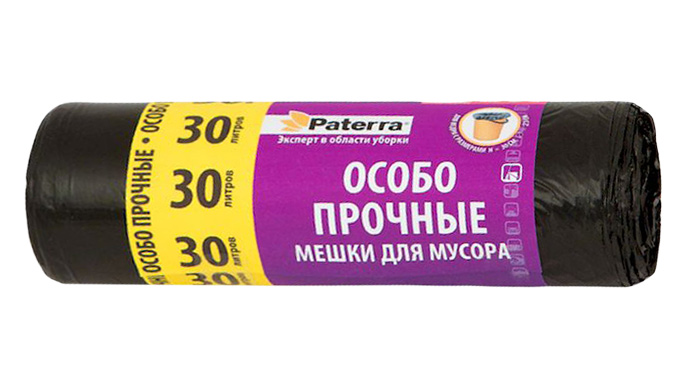 Мешки для мусора Paterra Особо прочные, 30 л, 20 шт106-041 Мешки для мусора Paterra Особо прочные, 30 л, 20 шт106-041Мешки Paterra Особо прочные, выполненные извысокопрочного и эластичного полиэтилена, обеспечатчистоту и гигиену в квартире. Изделия обладают повышенной толщиной, поэтому они не рвутся при нагрузке и при контакте с острыми краями мусора. А крестовидное дно позволяет мешкам выдерживать большой вес, перераспределяя нагрузку равномерно. Они удобны для сбора иутилизации мусора, занимают мало места, практичны в использовании. Благодаря удобным размерам, мешки легко вкладываются в ведро.Количество: 20 шт.Размер мешка: 52 х 57 см.