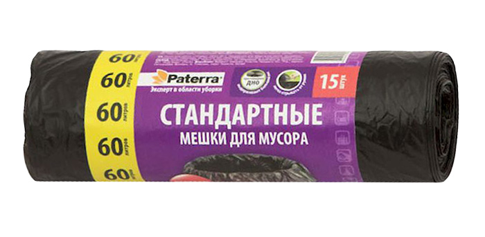 Мешки для мусора Paterra, цвет: черный, 60 л, 15 шт106-056 Мешки для мусора Paterra, цвет: черный, 60 л, 15 шт106-056Мешки Paterra, выполненные извысокопрочного и эластичного полиэтилена, обеспечатчистоту и гигиену в квартире. Они удобны для сбора иутилизации мусора,занимают мало места, практичны в использовании. Благодаря удобным размерам, мешки легко вкладываются в ведро.Количество: 15 шт.Размер мешка: 60 х 80 см.