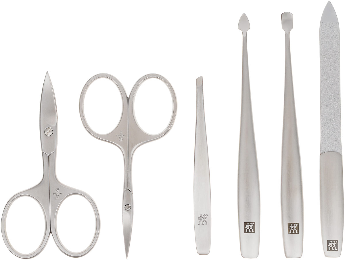 Zwilling Маникюрный набор Twinox Ray, цвет: серо-бежевый, 6 предметов. 97448-00597448-005 Zwilling Маникюрный набор Twinox Ray, цвет: серо-бежевый, 6 предметов. 97448-00597448-005Маникюрный набор Zwilling Twinox Ray, состоит из 6 предметов: ножниц для ногтей, ножниц для кутикулы, скошенный пинцет, пилочка для ногтей, 2 маникюрных инструмента. Инструменты изготовлены из высококачественной нержавеющей стали и хранятся в футляре серо-бежевого цвета из натуральной кожи.Уход: Инструменты предохранять от падения на пол. Время от времени смазывать чистым маслом область соединения, винт, внутреннюю часть и режущие кромки кусачек и ножниц. Использовать только по назначению! Затачивать инструменты у специалиста. Хранить в недоступном для детей месте. Характеристики:Материал: нержавеющая сталь. Длина ножниц для ногтей: 9,5 см. Длина ножниц для кутикулы: 9,5 см. Длина пинцета: 9 см. Общая длина пилочки: 13 см. Длина пилящей поверхности: 7 см. Длина маникюрного инструмента 1: 12,5 см. Длина маникюрного инструмента 2: 12,5 см. Материал коробки: металл, натуральная кожа. Размер футляра (ДШВ): 23 см х 7 см х 2 см. Размер упаковки (ДШВ): 25,8 см х 9,5 см х 3 см. Производитель: Италия. Артикул: 97448-005. Товар сертифицирован.