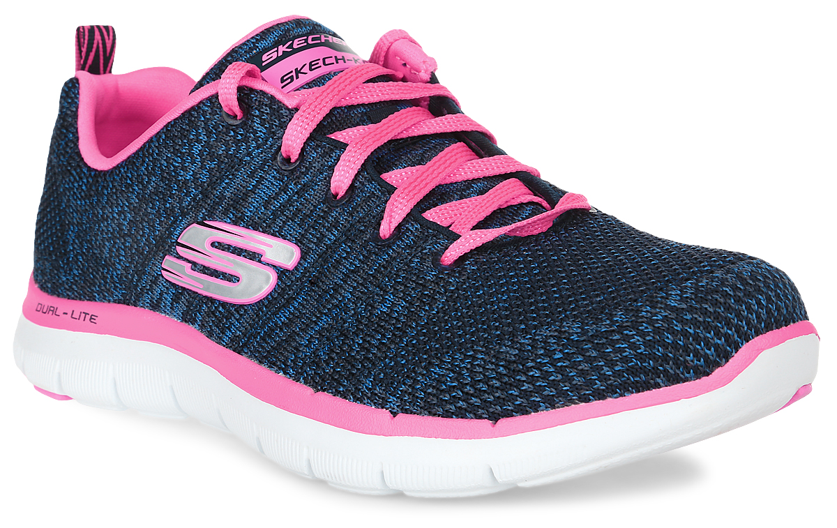 Кроссовки женские Skechers Flex Appeal 2.0-High Energy, цвет: синий, розовый. 12756-NVHP. Размер 6 (36)12756-NVHP Кроссовки женские Skechers Flex Appeal 2.0-High Energy, цвет: синий, розовый. 12756-NVHP. Размер 6 (36)12756-NVHPСтильные легкие женские кроссовки Skechers подходят как для занятий спортом, так и для повседневных прогулок. Верх модели выполнен из дышащего текстиля. Классическая шнуровка надежно зафиксирует модель на стопе. Внутренняя отделка исполнена из мягкого текстиля. Гибкая анатомическая подошва имеет рельефный протектор, который обеспечивает надежное сцепление с поверхностью.В таких кроссовках вашим ногам будет комфортно и уютно. Они подчеркнут ваш стиль и индивидуальность!