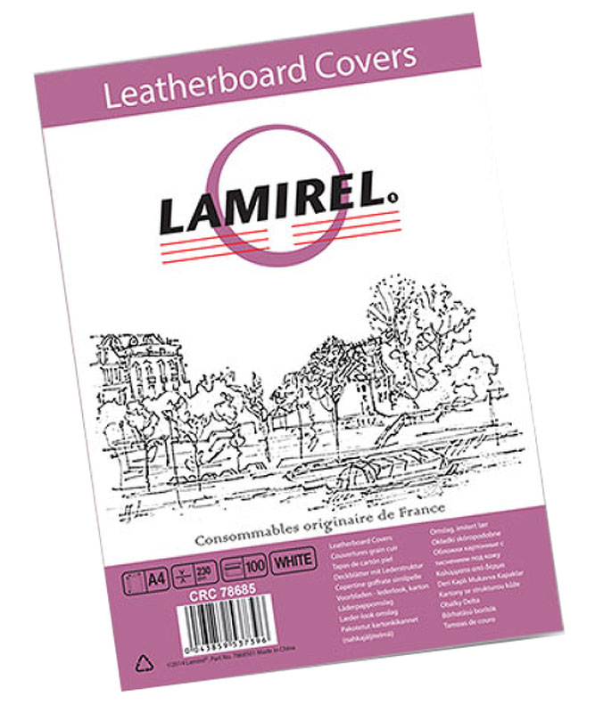Lamirel Delta A4, White обложка для переплета с тиснением под кожу (100 шт)