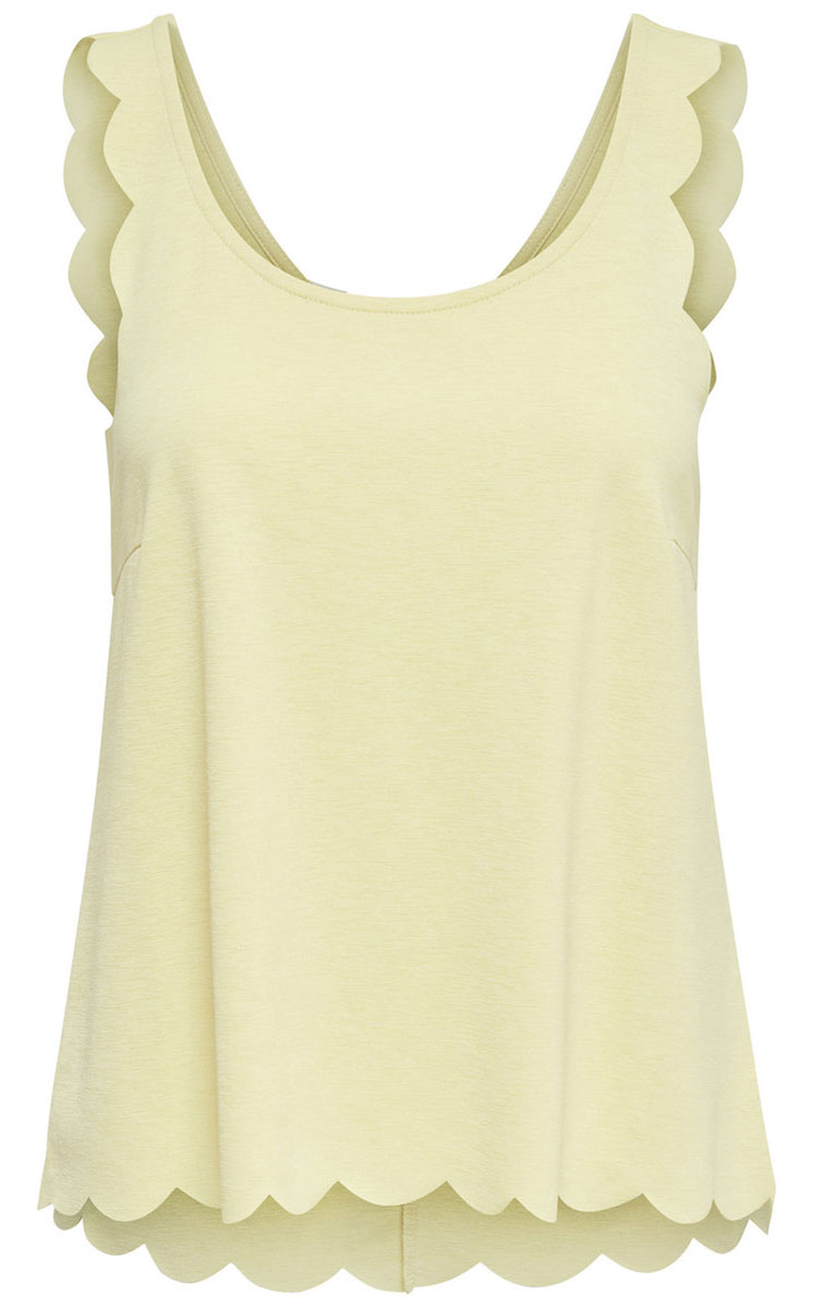 Топ женский Only, цвет: желтый. 15135031_Pale Banana. Размер S (42/44)15135031_Pale Banana Топ женский Only, цвет: желтый. 15135031_Pale Banana. Размер S (42/44)15135031_Pale BananaСтильный топ Only подчеркнет ваш стиль и поможет создать оригинальный образ. Модель без рукавов имеет круглый вырез горловины, сзади расположен глубокий V-образный вырез. Проймы рукавов и низ изделия отделаны оригинальной отделкой.