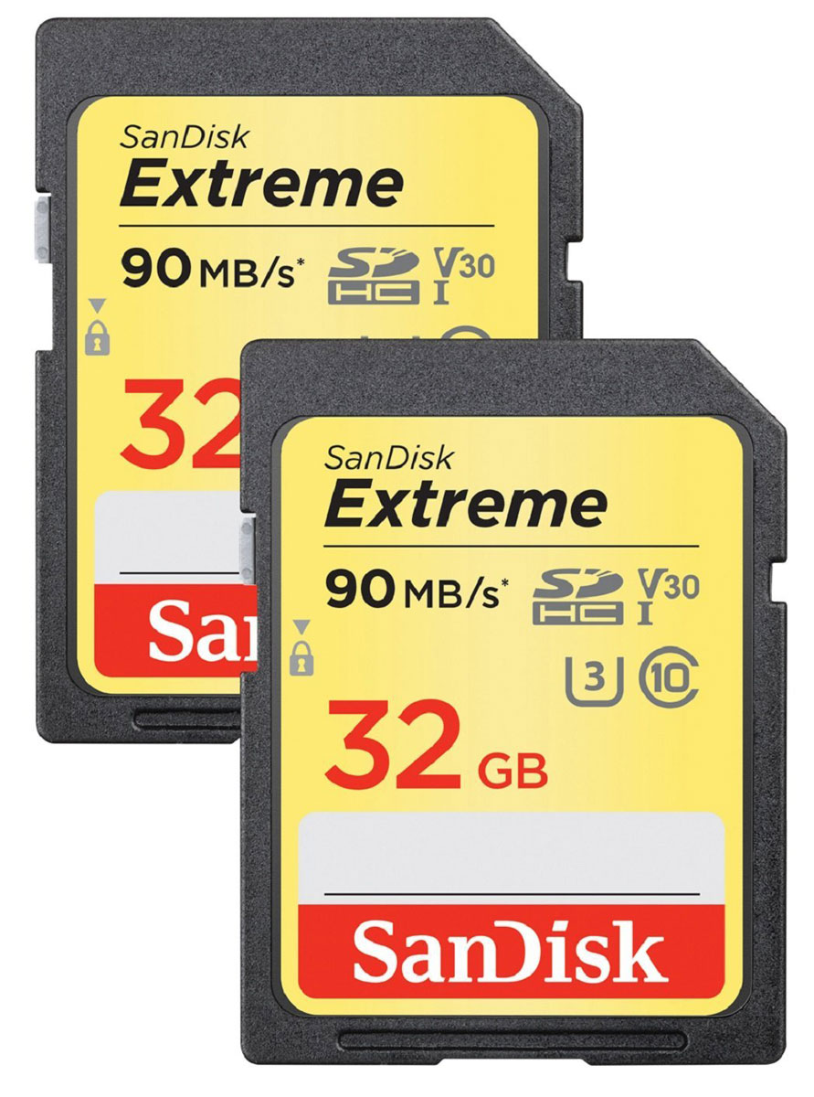 SanDisk Extreme SDHC UHS-I 32GB карта памяти, 2 шт