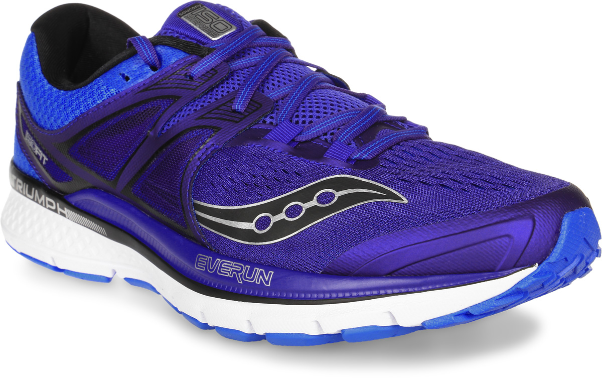 Кроссовки для бега мужские Saucony Triumph Iso3, цвет: синий. S20346-1. Размер 9,5 (43)S20346-1 Кроссовки для бега мужские Saucony Triumph Iso3, цвет: синий. S20346-1. Размер 9,5 (43)S20346-1Мужские кроссовки для бега Saucony Triumph Iso3 выполнены из сетчатого текстиля и полимера, отличающихся эластичностью и легкостью.Материал очень мягкий и отлично пропускает воздух, позволяя ногам дышать. Конструкция ISOFIT обеспечивает плотное прилегание стопы, способствуя эффективной спортивной посадке. Максимальная амортизация для нейтральных пронаторов.Новая версия модели Triumph отличается дополнительной вставкой из материала EVERUN в пяточной части, а также слоем из EVERUN, расположенным прямо под стелькой, уменьшает ударную нагрузку, распределяя ее по всей стопе. Шнуровка надежно фиксирует модель на ноге. Внутренняя поверхность и стелька из текстиля комфортны при движении.Подошва с технологией TRI-Flex, изготовленная из высококачественной легкой резины, обеспечивает гибкость и идеальное сцепление. Поверхность подошвы дополнена рельефным рисунком.