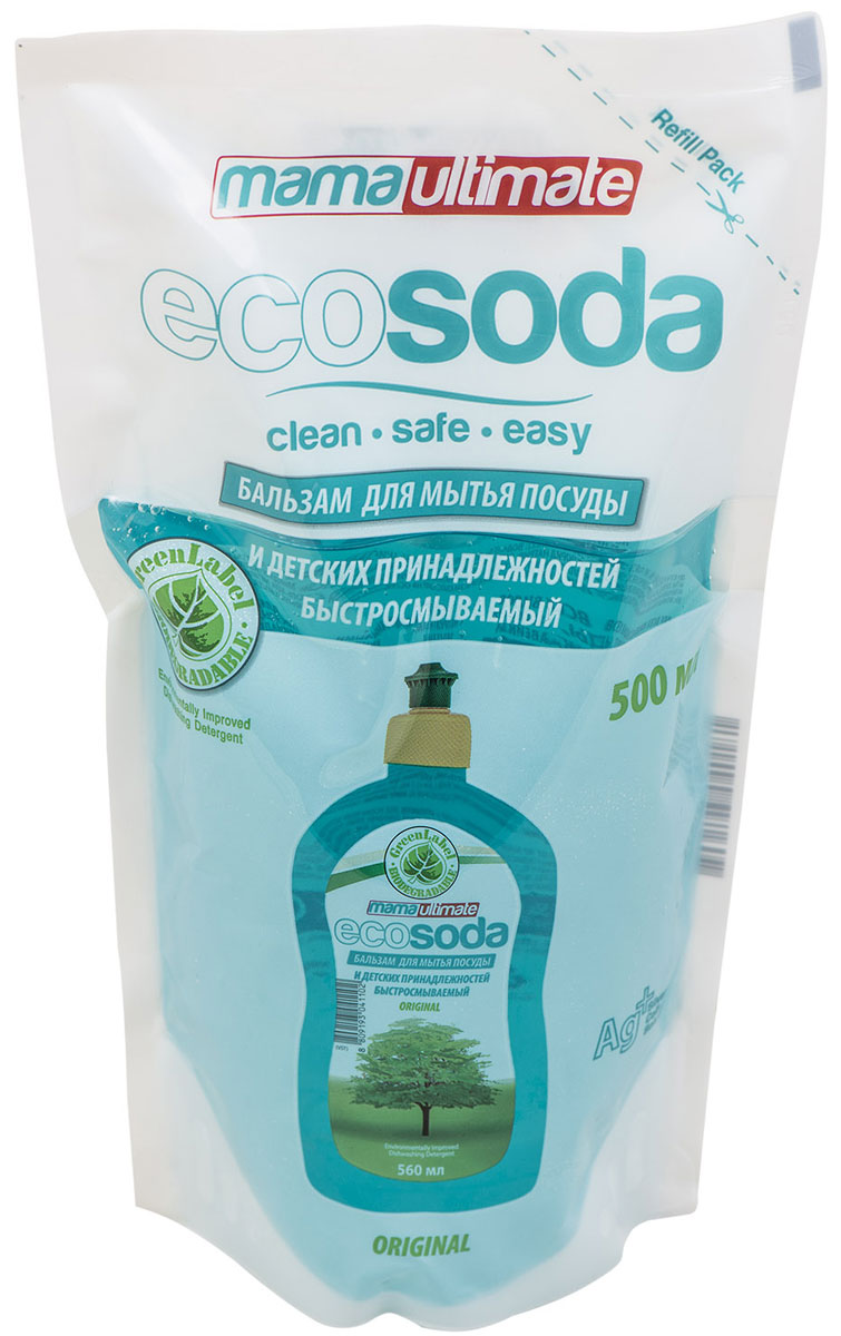 Бальзам для мытья посуды и детских принадлежностей EcoSoda Original, быстросмываемый, 500 мл40181 Бальзам для мытья посуды и детских принадлежностей EcoSoda Original, быстросмываемый, 500 мл40181Содержит мягкие очищающие компоненты, натуральную соду и минералы, которые легко удаляют жир даже в холодной воде. Масло миндаля и косметический глицерин обеспечивают смягчающий эффект для кожи рук.