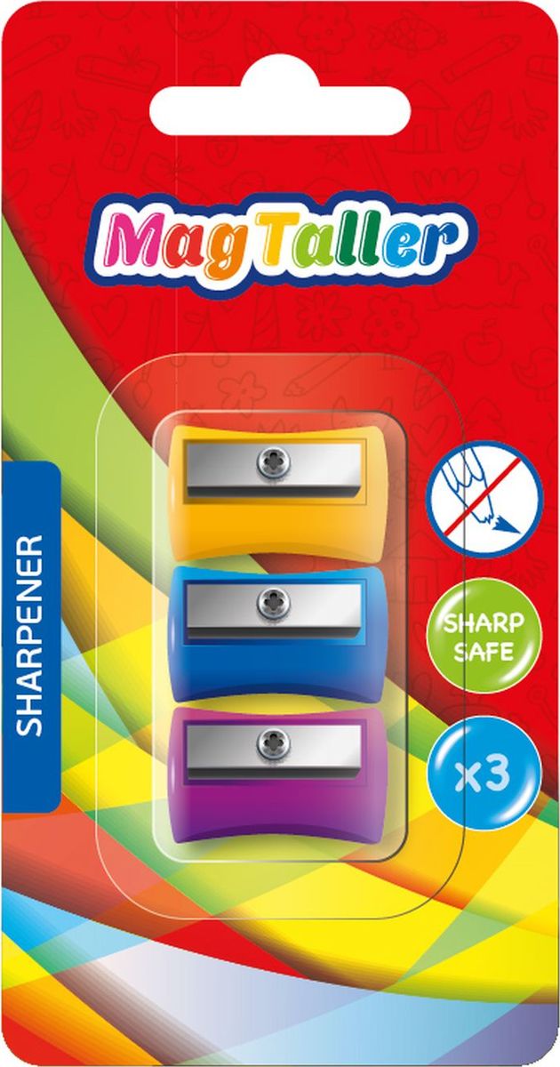 MagTaller Точилка Tero 3 шт604201 MagTaller Точилка Tero 3 шт604201Точилка MagTaller изготовлена из пластика с одним отверстием. Безопасное лезвие выполнено из нержавеющей стали. Точилка предназначена для всех типов карандашей.В наборе три точилки.