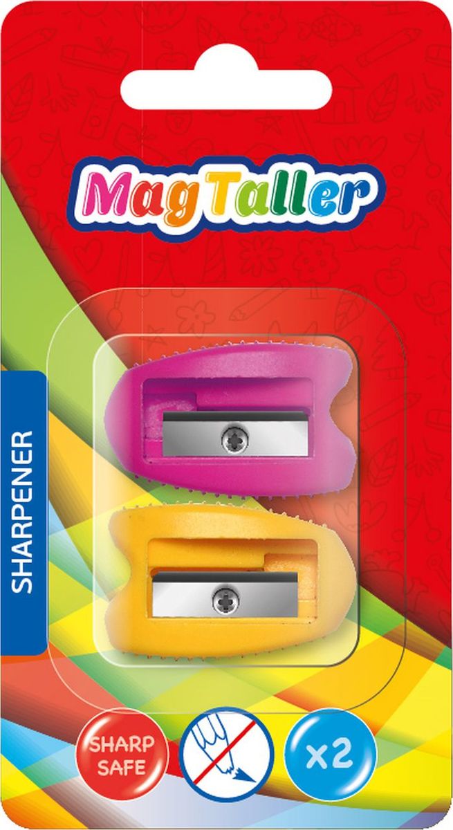 MagTaller Точилка Kyn 2 шт цвет розовый оранжевый604202 MagTaller Точилка Kyn 2 шт цвет розовый оранжевый604202Точилка MagTaller изготовлена из пластика с одним отверстием. Безопасное лезвие выполнено из нержавеющей стали. Точилка предназначена для всех типов карандашей.В наборе две точилки.