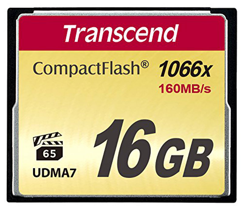 Фото Transcend CompactFlash 1066X 16GB карта памяти (TS16GCF1000). Покупайте с доставкой по России