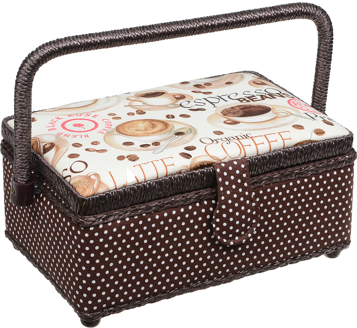 Шкатулка для рукоделия Prym Coffee, 26 x 21 x 12 см612276 Шкатулка для рукоделия Prym Coffee, 26 x 21 x 12 см612276Изящная шкатулка предназначена для хранения мелочей, принадлежностей для шитья и творчества и других аксессуаров. Она красиво оформит интерьер комнаты и поможет хранить ваши вещи в порядке.
