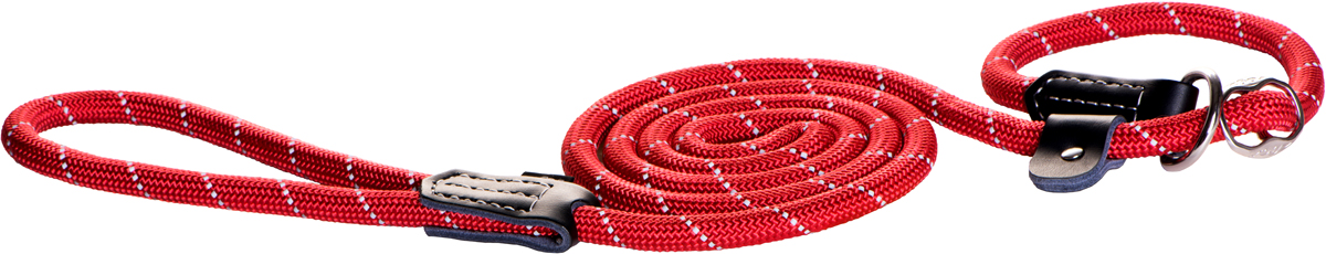 Поводок-удавка для собак Rogz Rope, цвет: красный, ширина 1,2 см. Размер LHLXR12C Поводок-удавка для собак Rogz Rope, цвет: красный, ширина 1,2 см. Размер LHLXR12CПоводок-удавка для собак Rogz Rope выполнен из очень мягкого, но прочного нейлона, который не причинит неудобства собаке. Высококачественная тесьма особого плетения, удивительно мягкая на ощупь, не стирает и не путает шерсть даже длинношерстным собакам. Особо прочный закругленный нейлон препятствует разгрызанию и деформации изделий, а узкая поверхность ошейников - полуудавок помогает при дрессуре, мешая собаке тянуть поводок.Выполненные по заказу литые кольца выдерживают значительные физические нагрузки и имеют хромирование, нанесенное гальваническим способом, что позволяет избежать коррозии и потускнения изделия.Светоотражающая нить, вплетенная в нейлоновую ленту, обеспечивает видимость животного в темное время суток.Элементы изделия выполнены из 100% кожи.