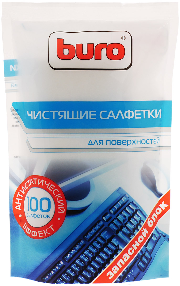 Салфетки чистящие для поверхностей Buro BU-Zsurface, 100 штBU-ZSURFACE Салфетки чистящие для поверхностей Buro BU-Zsurface, 100 штBU-ZSURFACEBuro BU-Zsurface - влажные чистящие салфетки для пластиковых поверхностей и офисной мебели. Легко удаляют пыль и другие загрязнения. Не оставляют разводов. Устраняют электростатические заряды и обладают дезинфицирующим. Состоят из натуральной вискозы и полиэфиров.Уважаемые клиенты! Обращаем ваше внимание на то, что упаковка может иметь несколько видов дизайна. Поставка осуществляется в зависимости от наличия на складе.