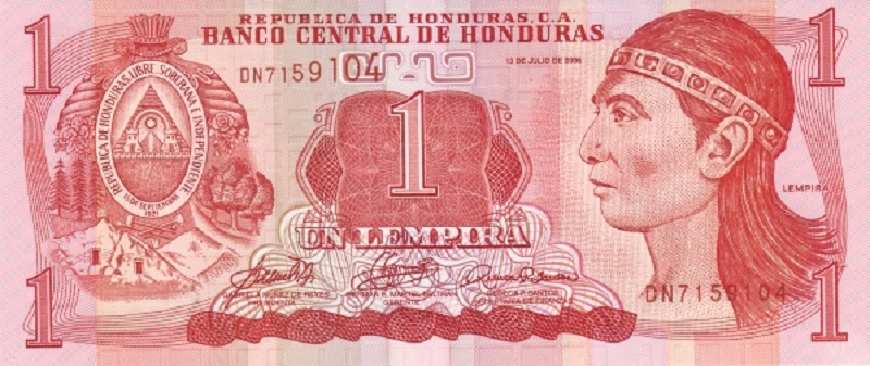 Банкнота номиналом 1 лемпира. Гондурас, 2006 год