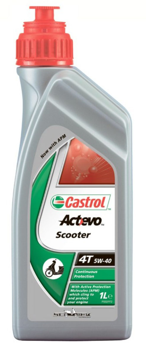 Моторное масло Castrol Act Evo Scooter 4T 5W-40 синтетическое, 1 л151A76 Моторное масло Castrol Act Evo Scooter 4T 5W-40 синтетическое, 1 л151A76Castrol Act>Evo Scooter 4T 5W-40 с технологией Scootek Technology и уникальными частицами Active Protection Molecules — это новейшее полностью синтетическое моторное масло с отличными смазывающими свойствами, специально разработанное для современных 4-тактных двигателей скутеров с автоматической трансмиссией. Предназначено для увеличения эффективности работы двигателя за счёт минимизации внутреннего трения и подавления образования высокотемпературных отложений. В новом моторном масле Castrol Act>Evo Scooter 4T используются частицы Active Protection Molecules, гарантирующие исключительно эффективную защиту от износа.Castrol Act>Evo Scooter 4T 5W-40 создано с применением уникальной технологии Scootek Technology, помогающей увеличить эффективность работы двигателя и защитить критически важные детали двигателя при высоких рабочих температурах.Для гарантированного подтверждения исключительной защиты моторов мотоциклов и скутеров масла Castrol Act>Evo 4T прошли испытания, превышающие 600 000 км пробега.