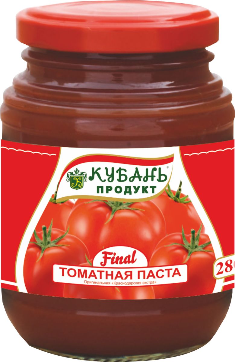 Кубань Продукт паста томатная, 280 г4630006825411 Кубань Продукт паста томатная, 280 г4630006825411Томатная паста Кубань Продукт приготовлена только из отборных Российских томатов. Очень густая, с насыщенным цветом и ароматом свежих томатов.