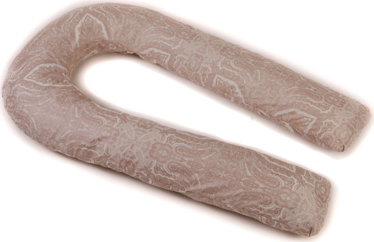 Body Pillow Подушка для беременных U-образная с наволочкой цвет белый коричневый 90 х 150 см