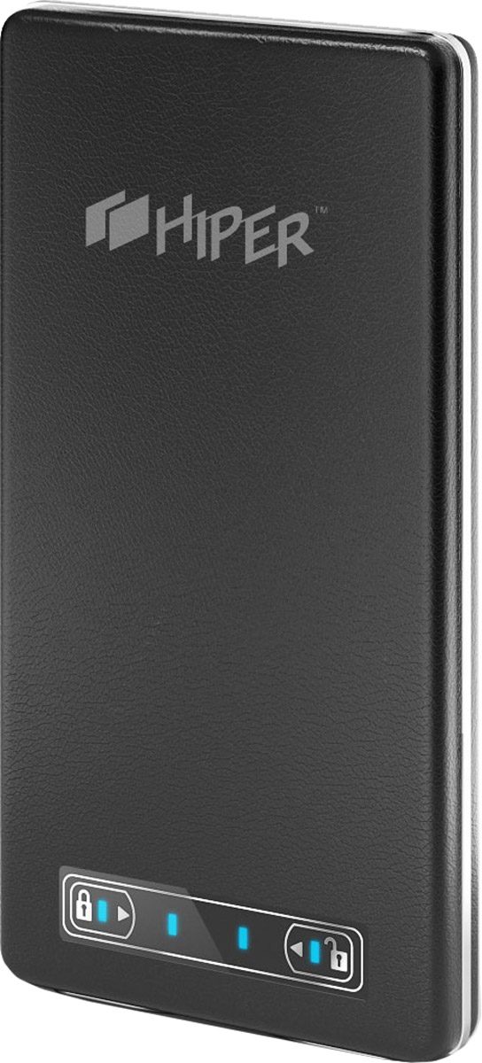 Hiper XP10500, Black внешний аккумулятор (10500 мАч)XP10500 BLACK Hiper XP10500, Black внешний аккумулятор (10500 мАч)XP10500 BLACKВнешний аккумулятор Hiper Power bank XP10500 помогает владельцу всегда оставаться на связи благодаря литий-полимерной батарее ёмкостью 10500 мАч. Такое устройство поможет подзарядить батареи большинства смартфонов, планшетов, навигаторов и MP3-плееров. Тонкий корпус внешнего аккумулятора выполнен из прочного пластика, текстурированого под натуральную кожу. А золотая металлическая рамка придаёт дополнительную элегантность. На лицевой стороне находится сенсорная панель включения/выключения устройства, совмещённая с индикатором заряда. Внешний аккумулятор оборудован двумя USB-разъёмами для подключения сразу нескольких устройств.