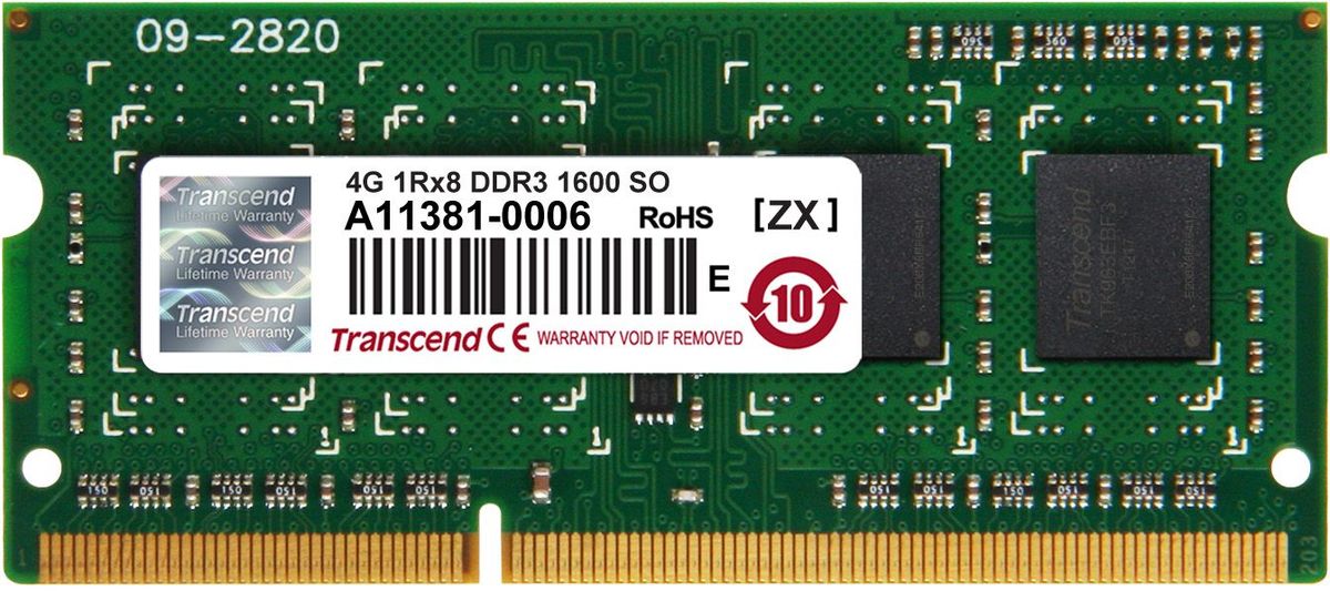 Transcend JetRam SO-DIMM DDR3 4GB 1600МГц модуль оперативной памяти (JM1600KSH-4G)JM1600KSH-4G Transcend JetRam SO-DIMM DDR3 4GB 1600МГц модуль оперативной памяти (JM1600KSH-4G)JM1600KSH-4GМодуль памяти Transcend JetRam SO-DIMM DDR3 построен с использованием чипов наивысшего качества DRAM от известных брендов и проходит тщательные испытания, чтобы гарантировать соответствие строгим требованиям Transcend к общему качеству и производительности. Небуферизованный модуль Transcend JetRam SO-DIMM DDR3 является наиболее стабильным и надежным в отрасли, что также делает его экономичным решением для всех настольных компьютеров. Данный модуль емкостью 4 ГБ, спроектирован для работы на частоте 1600 МГц PC3-12800 при таймингах CL-11.